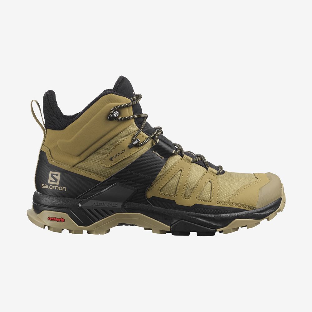 Botas De Montaña Salomon Hombre Kaki - Salomon Argentina X ULTRA 4 MID GORE-TEX,385479-XHM